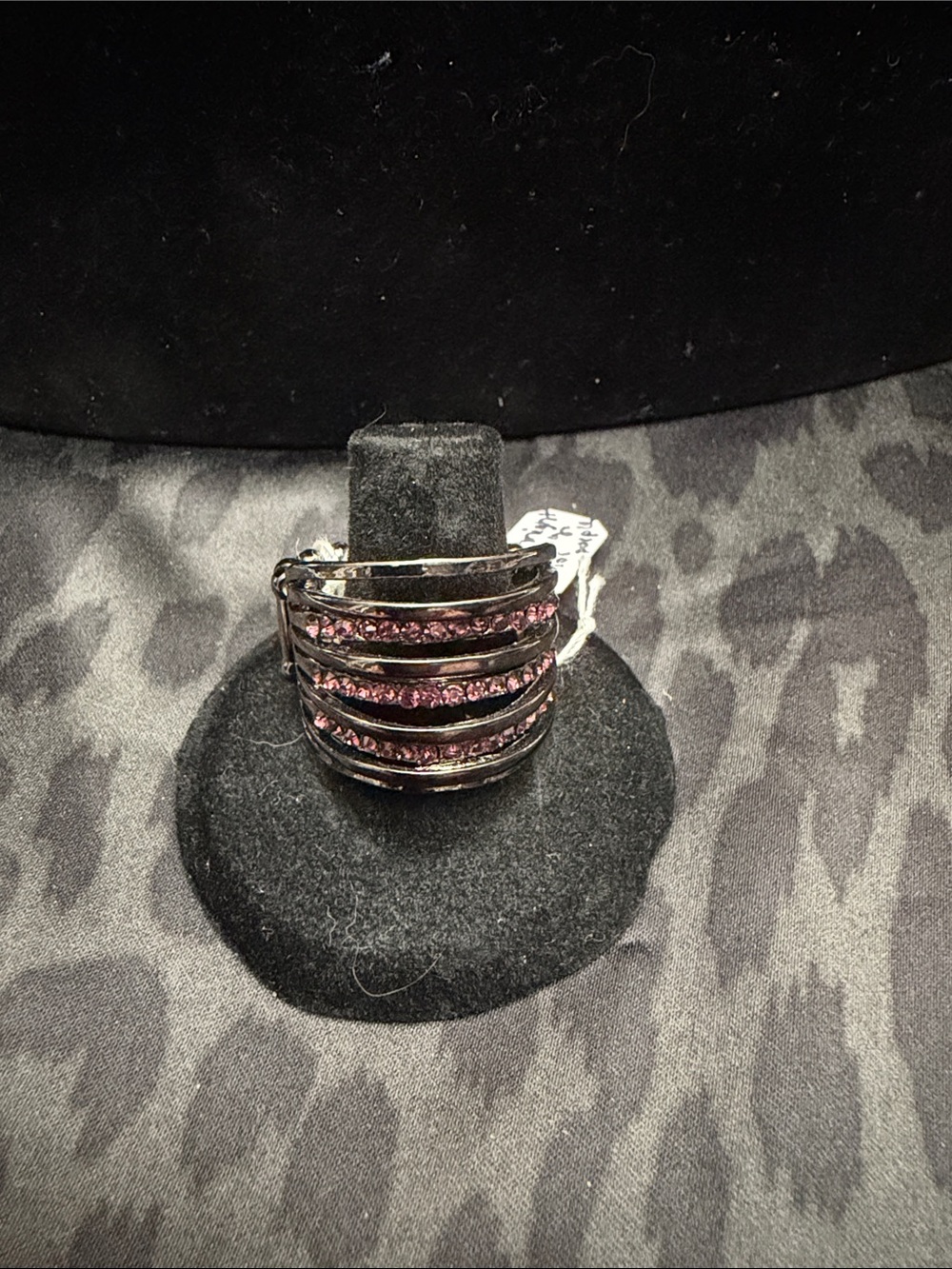 Light Purple Crystal Multi-Row Band Stretch Ring